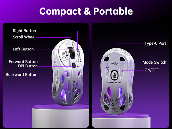 Tri-Mode Wireless Mouse (2.4G/Bluetooth/Wired)