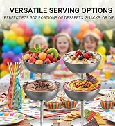4Pcs Stainless Steel Ice Cream Cup, Footed Serving Dessert Bowl, Metal Serving Snack Dis...