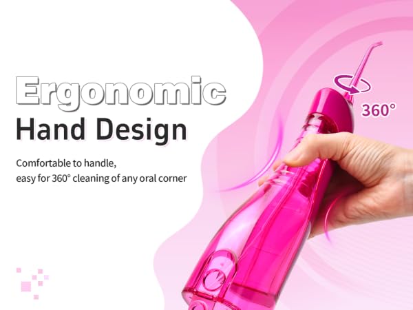 Ergonomic Hand Design Comfortable to handle 360° cleaning of any oral corner