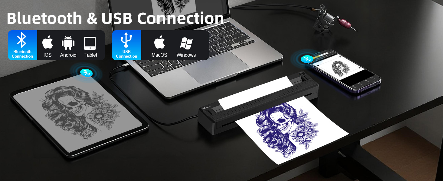 bluetooth tattoo stencil printer