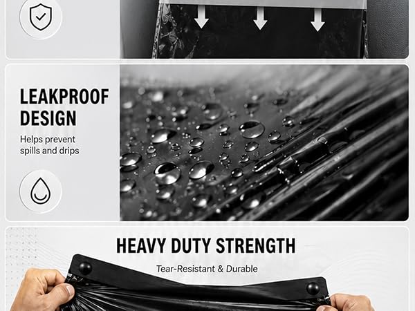 50 PCS HANSSHOW Car Trash Bags Disposable Leakproof Hanging Stick-On