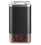 Kaffe Glass Storage Container. Coffee Canister - BPA Free Stainless Steel with Airtight Lid (12oz)