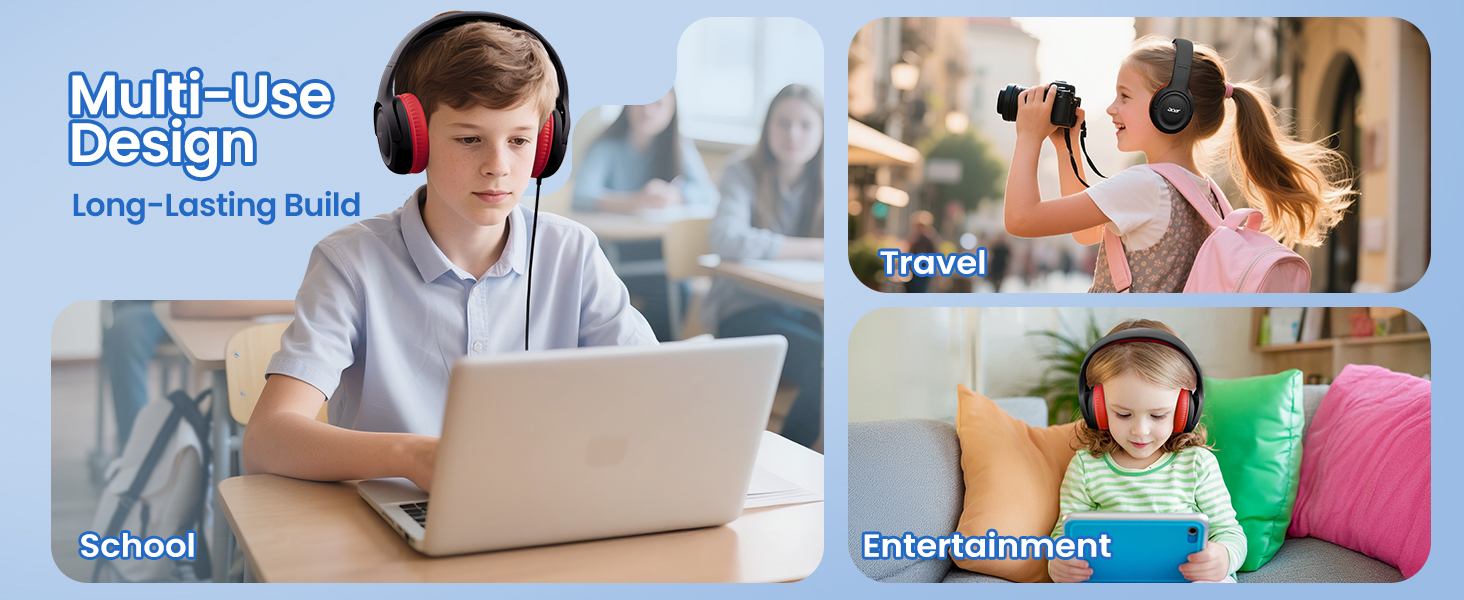Kids Headphones Wired for School