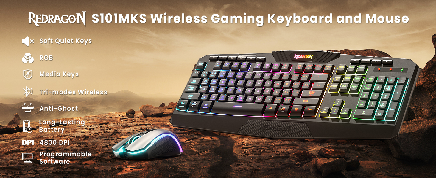Wireless Gaming Keyboard and Mouse