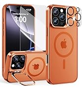 ZOZDOKG Magnetic for iPhone 16 Pro Max Case with Stand[Fit for MagSafe]Translucent Matte Shockpro...