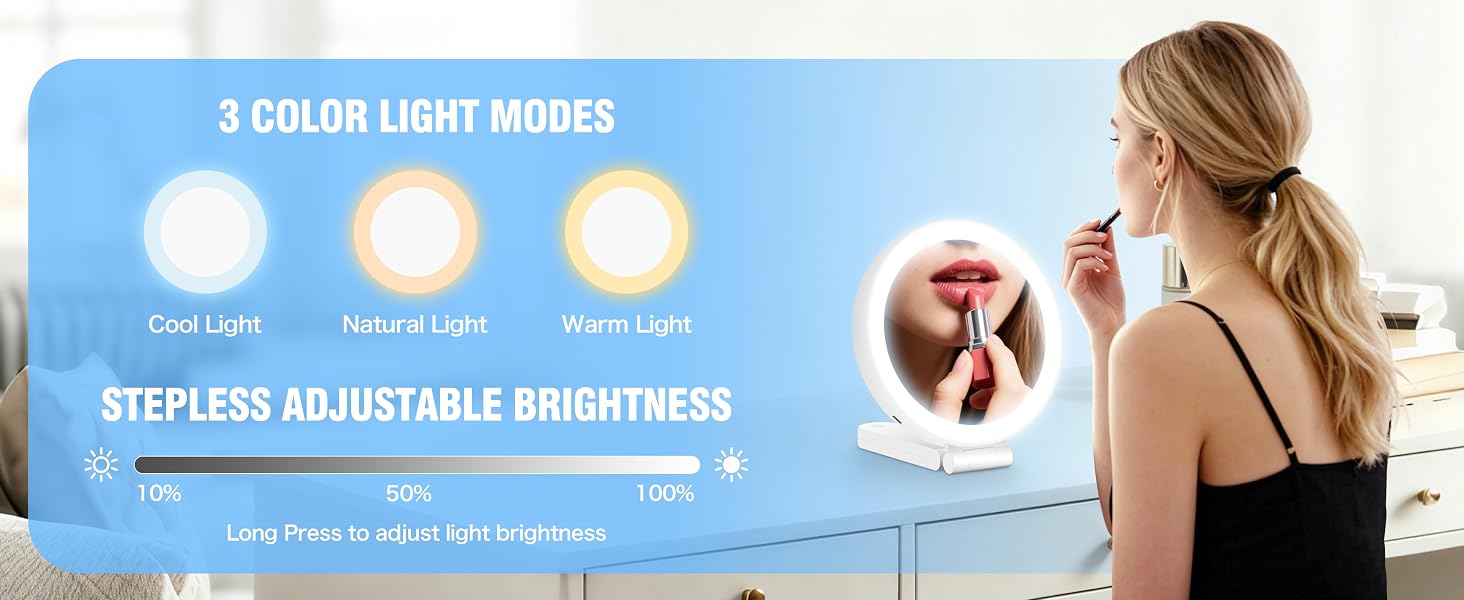Magnifying Mirror with Lights