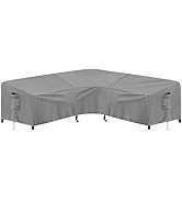 PureFit Outdoor Sectional Sofa Cover Waterproof V Shaped Patio Furniture Covers for Deck, Lawn an...