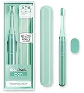 Aquasonic Icon ADA-Accepted Rechargeable Toothbrush | Magnetic Holder &amp; Slim Travel Case | 2 Brus...