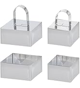 Uncle Jack 4 Pieces Food Ring Molds Set, Stainless Steel Cake Ring Mold with Pusher, for Kitchen ...