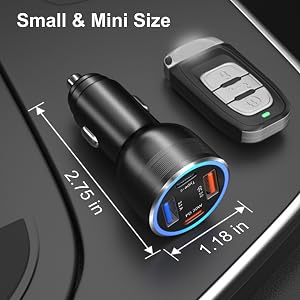 small compact flat mini car charger plug