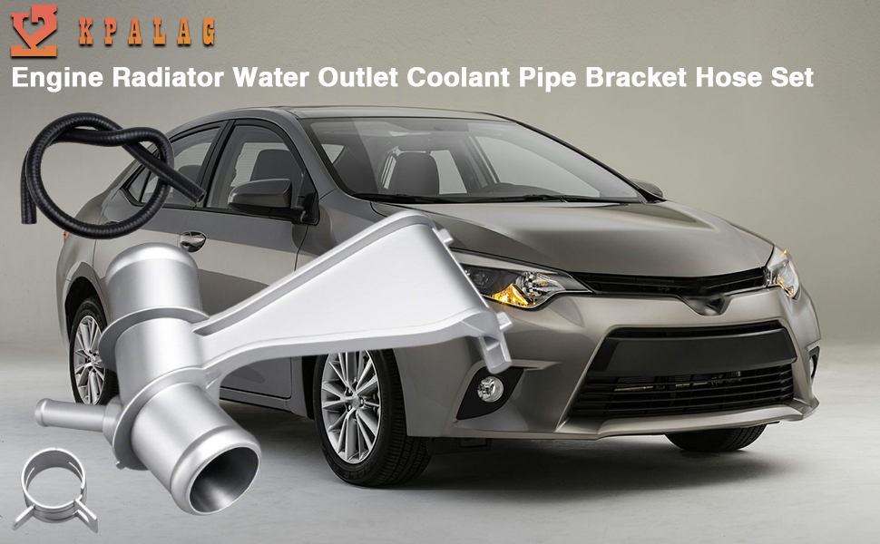 Engine Radiator Water Outlet Coolant Pipe Bracket Hose Set