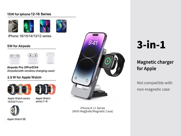 3-in-1 Foldable Wireless Charging Station