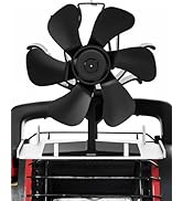 TITECK Wood Stove Fan Heat Powered: Fireplace Fan with Bracket Tray Fixed on Propane Heater - 6 B...