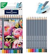 Faber-Castell Goldfaber Aqua Watercolor Pencils: 12 Count, Pre-Sharpened Colored Pencil Set for D...