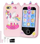 TKECWOB Kids Smart Phone for Girls Unicorns Gifts for Girls Toys Play Phone with Dual Cameras Mus...