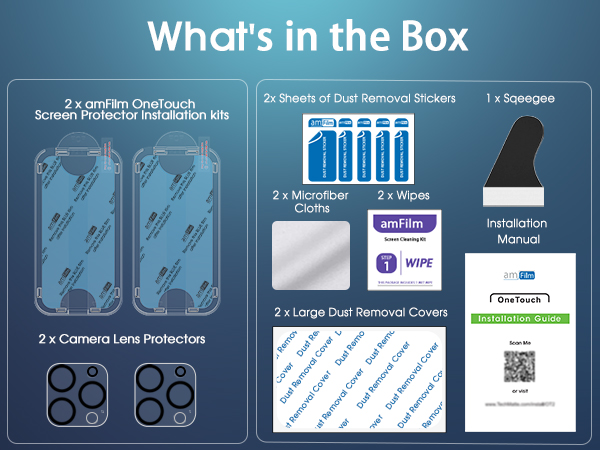 amFilm OneTouch iPhone 2024 Pro 6.3&amp;#34; Screen Protector Tempered Glass