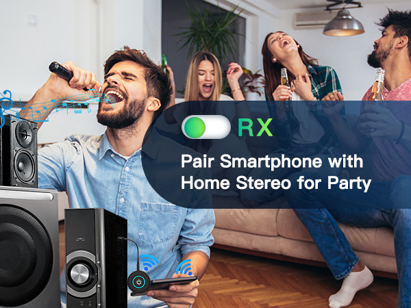 Bluetooth Transmitter Receiver for TV Airplane Home Stereo Wireless Adapter Low Latency Dual Link