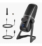 XTUGA Metal Condenser Microphone for PC, USB Mic with 4 Pickup Patterns, Mute &amp; Gain Control, Plu...