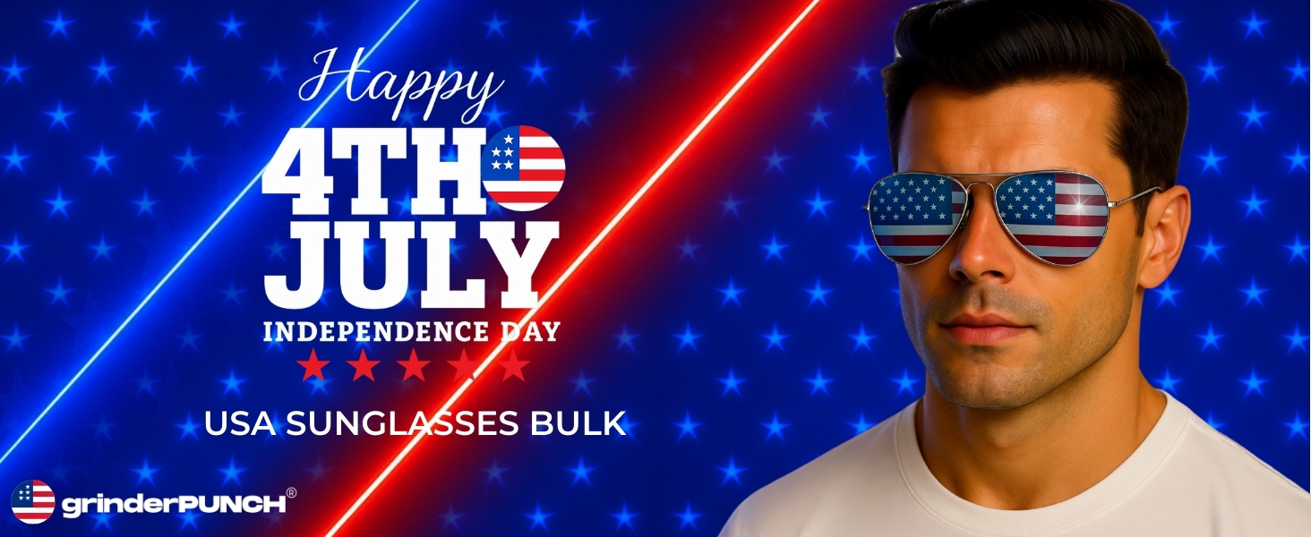  Bulk USA American Flag Aviator Sunglasses