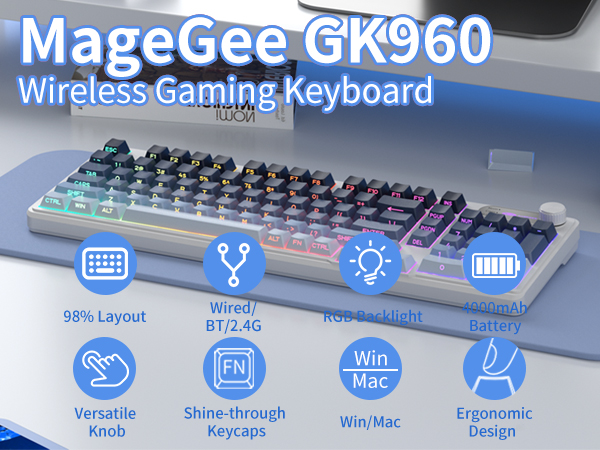 MageGee GK960 Wireless Gaming Keyboard