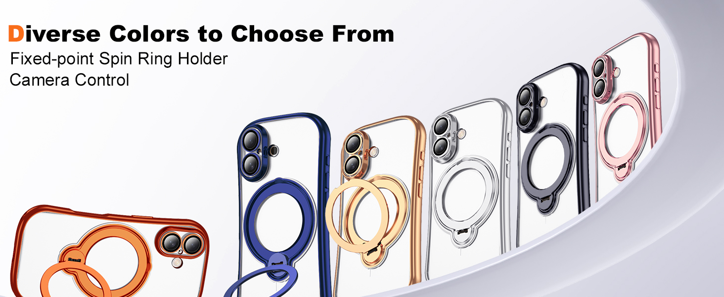 Clear Phone Case with 360° Rotatable Magnetic Stand