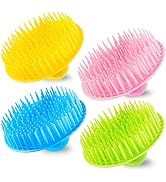 YEALIFE 4Pack Hair Scalp Exfoliator Brush Dandruff Cleaning Brush, Flexible Scalp Massager, Showe...