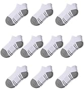 Somaibo 10 Pairs Boys Girls Ankle Socks Kids Athletic No Show Socks Low Cut Half Cushioned Sock