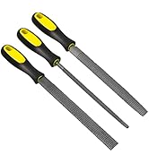 KALIM 3Pcs File Set, Flat/Half-Round/Round Rasp Kit, 8'' Hand File Suitable for Wood, Soft Metal,...