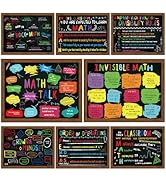 8 PCS Math Posters 11 x 14 Inch Educational Maths Poster Bulletin Board Math Teacher Classroom Bu...