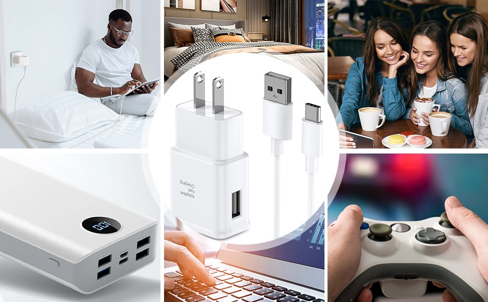 for Samsung Fast android phone Charger with USB Type C Cable 6ft for Samsung Galaxy S10/S9/S8 Plus