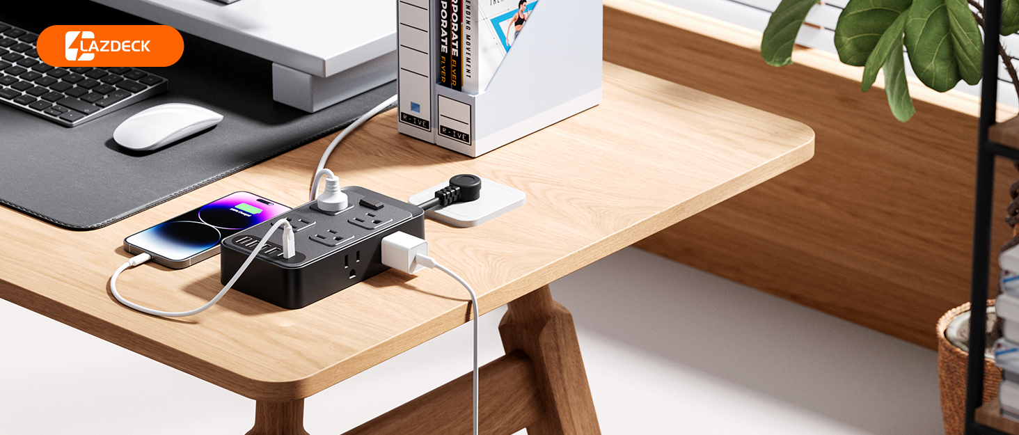 short extension cord with multiple usb ports
