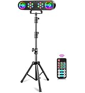 DJ Lights with Stand, Disco Ball Party Light, DJ Lights Set with Remote Control Rotating Ball, St...
