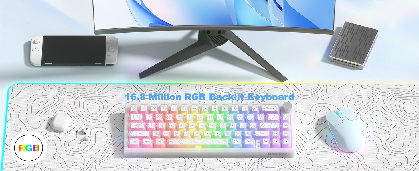 Wireless Mechanical Keyboard, 60% Percent Creamy Keyboard