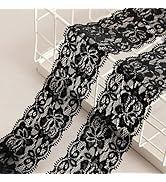 LYXMYGS Lace Trim Ribbon, 5-Yard White Lace Ribbon, 2.36 Inch Width White Laces Trims Delicate Fl...