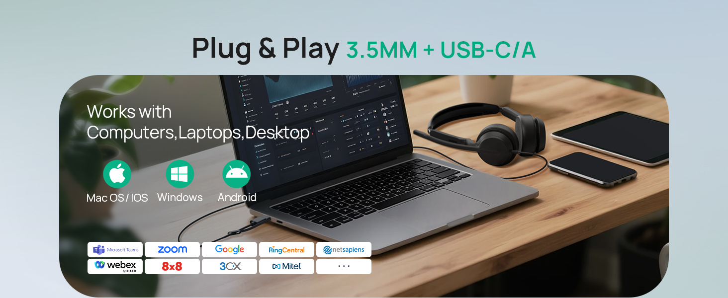 computer headset with microphone