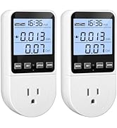 2 Pack Upgraded Watt Meter, Power Meter Plug Electricity Usage Monitor, Home Energy Monitor Consu...