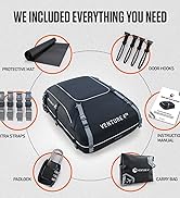 VENTURE 4TH Rooftop Cargo Carrier - 21 Cubic Feet Waterproof Car Roof Cargo Bag with Tie-Down &amp; C...