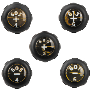 Bold dome stamps for easy tip identification