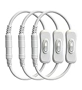 GGIPOWY 5.5mm×2.1mm DC Power Cable with Switch Control, 12V/24V Male to Female 1FT Extension Cord...