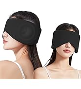 Vettres Reversible Warm &amp; Cool Sleep Mask Wrap-Around Blackout Eye Masks for Side Sleepers Adjust...