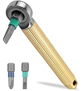 EDC Mini Pocket Screwdriver, Ratchet Tool with Breaker &amp; 2 Bits | PH2 &amp; SL4 Bits, Concealed Stora...