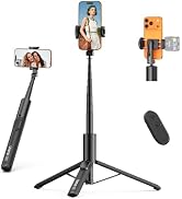 ULANZI SK27 Phone Tripod, 61" Selfie Stick for iPhone Video Recording, 2-in-1 Cell Phone Tripod S...