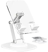 OGMAPLE Phone Stand, Acrylic Phone Stand for Desk 360-Degree Rotation Cell Phone Holder with Stur...
