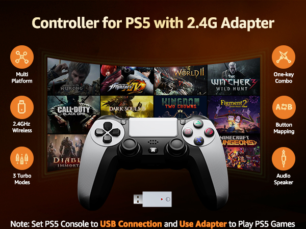 wireless controller with 2.4G