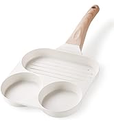 CAROTE Egg Pan Omelette Pan, 3-In-1 Divided Nonstick Grill Pan, Pancake Pan and Healthy Egg Cooke...