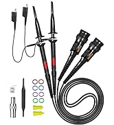 Goupchn Oscilloscope Clip Probes 200MHz Fully Insulated BNC End Probe with Accessories Kit 1X 10X