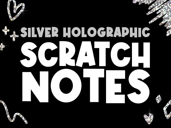 Colorful collection of scratch notes invites kids to collect and share creative, shiny art pieces.