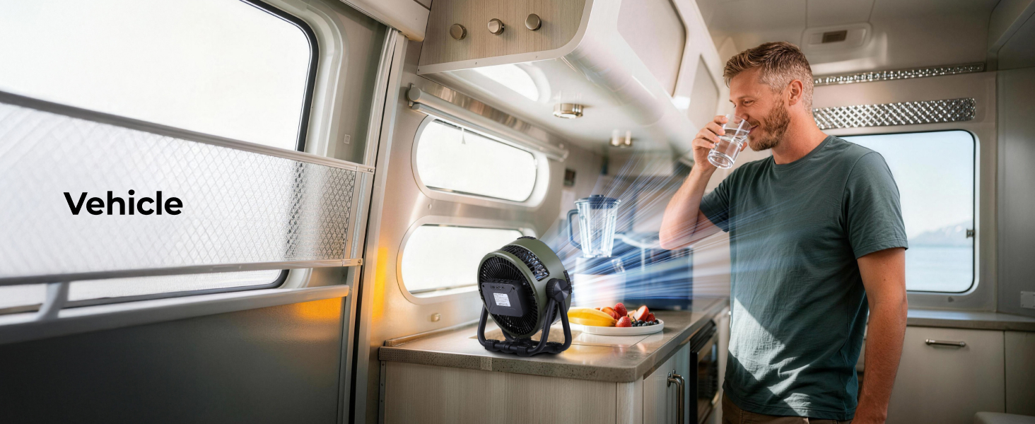 Battery Powered Fan for Vehicle