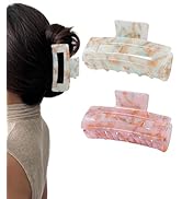 HOKEMP 2 Pack Acrylic Hair Claw Clips for Women, 3.93 Inch Large Non-Slip Strong Hold Rectangle H...