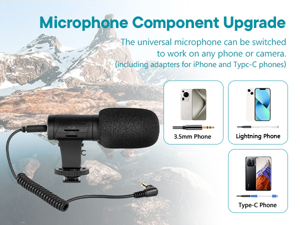 Vlogging Kit for iPhone, Android (with Tripod)